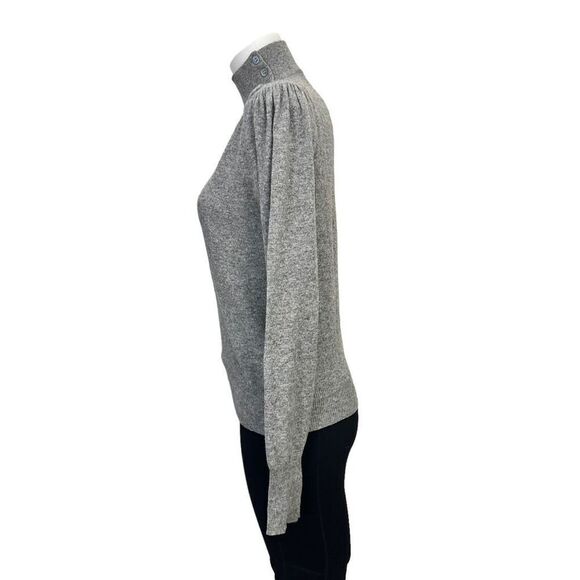 DANIEL CARON Vintage 100% Cashmere Knit Puff Sleeve Sweater sz M gray - Picture 4 of 7